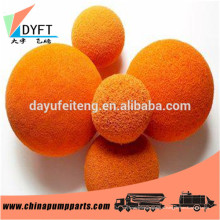 Bomba de concreto natural orange dn125 china fornecedor macio / hard esponja de limpeza bola